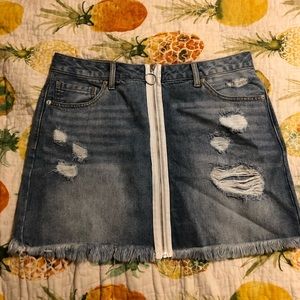 Distressed Jean Skirt